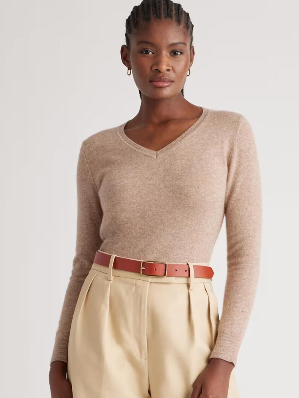 Quince 100% Mongolian Cashmere V-Neck Sweater Women's Large